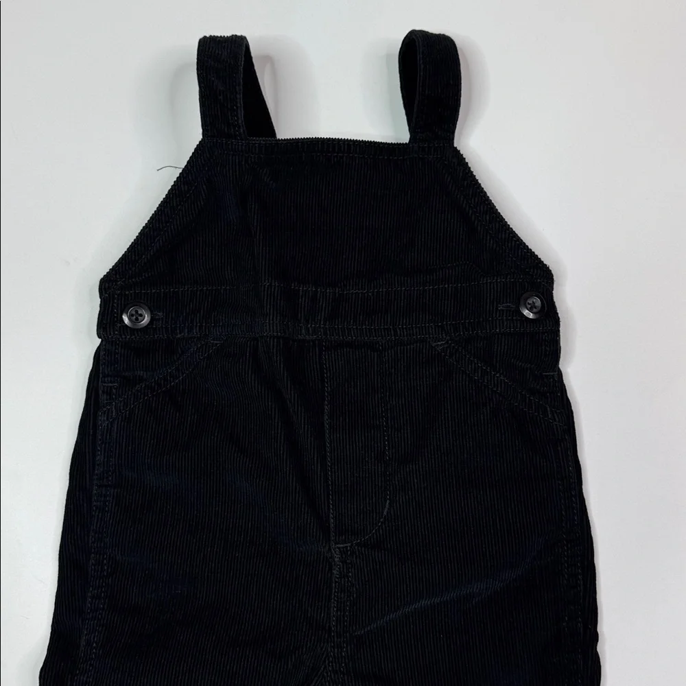 Hanna Anderson Black Cotton Corduroy Overalls Size 70 6-12 Months